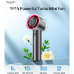 YF14 LED Power Display Powerful With 3000mAh Battery 5 Stages Of Speed Turbo Mini Fan - Image 2