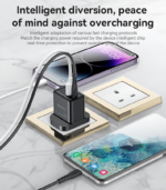 YC83 PD 30W + QC 18W Fast Charging GaN USB-C & USB-A Dual-port UK Plug Fast Charger - Image 11
