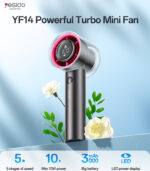 YF14 LED Power Display Powerful With 3000mAh Battery 5 Stages Of Speed Turbo Mini Fan - Image 6