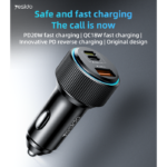 Y60 38W Innovative PD Reverse Charging Built-in TC And IP Cable Dual Port Fast Charging Car Charger - Image 2