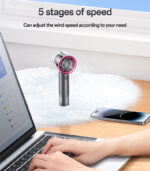 YF14 LED Power Display Powerful With 3000mAh Battery 5 Stages Of Speed Turbo Mini Fan - Image 10