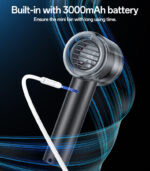 YF14 LED Power Display Powerful With 3000mAh Battery 5 Stages Of Speed Turbo Mini Fan - Image 12