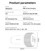 Y60 38W Innovative PD Reverse Charging Built-in TC And IP Cable Dual Port Fast Charging Car Charger - Image 8