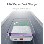 YP45 10000mah Wireless Fast Charging Mag Safe Battery Pack Magnetic Battery Case Power Bank - Image 3