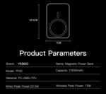 YP45 10000mah Wireless Fast Charging Mag Safe Battery Pack Magnetic Battery Case Power Bank - Image 8