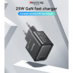 YC62 Portable 25W PD Low Temperature Fast Charging European Standard GaN Fast Charger - Image 2