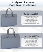 WB35 14 Inch Smooth Multi Layered Storage Large Capacity Unbreakable High Sensitivity Laptop Bag - Image 17
