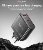 YC142 GaN PD100W Fast Charging Smaller Size 2*USB-C & USB-A Three Ports European Standard Charger - Image 6