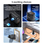 YC88 PD 30W Fast Charging 2*TC & USB Three Ports Smart Digital Display UK Standard Fast Charger - Image 3