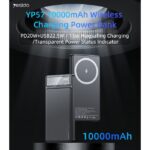 YP57 10000mAh 15W Magnetic Wireless Fast Charging Transparent Power Status Indicator Power Bank - Image 2
