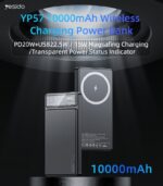 YP57 10000mAh 15W Magnetic Wireless Fast Charging Transparent Power Status Indicator Power Bank - Image 6