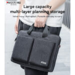 WB47 14 inch Large Capacity Waterproof Anti-splash Fleece Lining Business Hand-held Laptop Bag - Image 2