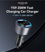 Y59 Dual TC Ports And QC 18W 200W Fast Charging Support With Multi Protection Car Charger - Image 6