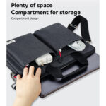 WB47 14 inch Large Capacity Waterproof Anti-splash Fleece Lining Business Hand-held Laptop Bag - Image 4
