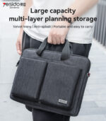 WB47 14 inch Large Capacity Waterproof Anti-splash Fleece Lining Business Hand-held Laptop Bag - Image 6