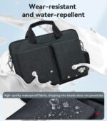 WB47 14 inch Large Capacity Waterproof Anti-splash Fleece Lining Business Hand-held Laptop Bag - Image 9