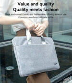 WB38 16 inch Large Capacity Water-resistant Surface Lightweight Design Minimalist Laptop Tote Bag - Image 14