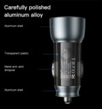 Y49 Transparent Shell Car Charger | PD 33W Type-C + QC 30W USB 2 Ports Fast Charging Car Charger - Image 14