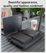 WB48 16 inch Large Capacity Waterproof Anti-splash Fleece Lining Business Hand-held Laptop Bag - Image 15