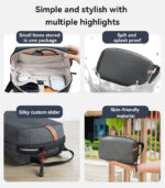 WB45 Large-capacity Layered Lightweight Design YKK Zipper Splash Proof Business Simple Handbag - Image 9