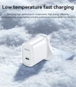 YC76 Low Temperature 20W Fast Charging With Cable UK Plug Single Output Travel Charger - Image 11