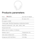 EP04 Over Ear Handfree Stereo Wireless with Mic High Fidelity Stereo Studio Headphone - Image 8