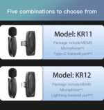 KR13 portable wireless transmission 360 pickup voice Type-C transmit port 2 wireless MEMS Microphone - Image 16