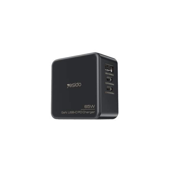 YC42 GaN 3 Ports Charger 3 in 1 Replacible charging plug 65W Mini Fast Charger For EU US UK