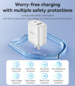 YC48U Multiple Protection PD20W + QC18W USB-C & USB Dual Port Fast Charging US Spec Charger - Image 11