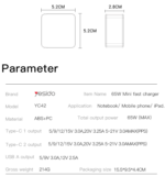 YC42 GaN 3 Ports Charger 3 in 1 Replacible charging plug 65W Mini Fast Charger For EU US UK - Image 8