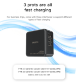YC42 GaN 3 Ports Charger 3 in 1 Replacible charging plug 65W Mini Fast Charger For EU US UK - Image 10